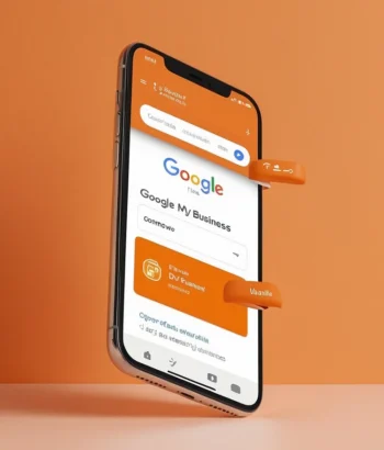 Smartphone exibindo o Google Meu Negócio, destacando a importância da presença digital para SEO Local.