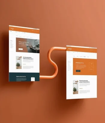 Conexão entre duas páginas de um site, representando a importância de backlinks e interligação de conteúdo para o SEO Local.